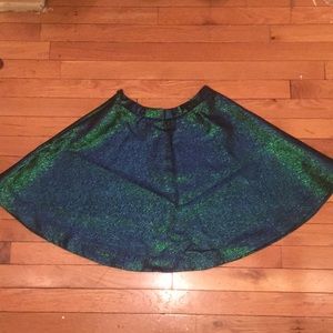 Green and blue sparkling skirt